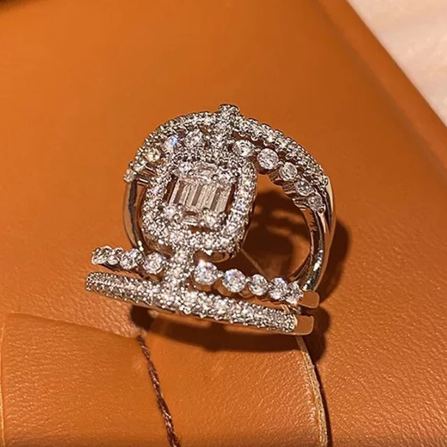 Huitan Ring, Silber, Zirkonia, Hochzeit - Bild 1