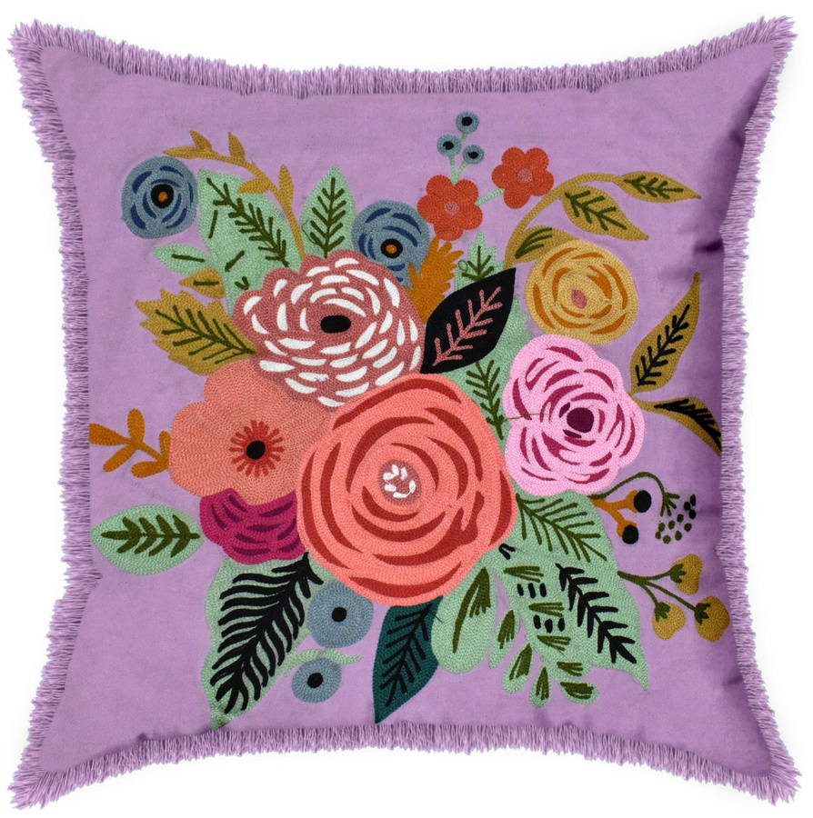 House of Nature Kissen Lavender Bloom in Purple mit floralem Boho-Blumenmuster, B/B/H: 45 x 45 x 45 cm - Bild 1