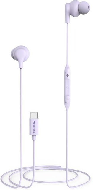 Thomson In-Ear Kopfhörer mit Mikrofon und USB-C Anschluss in Purple - Bild 1
