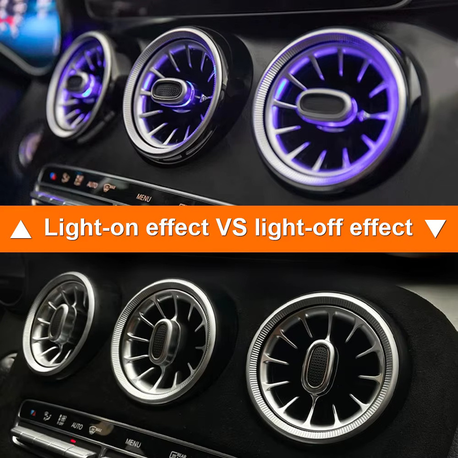 Mercedes Benz W205 GLC X253 RGB LED Ambientebeleuchtung für Turbinen-Düsen und Beifahrer-Panel in Multicolour - Bild 4