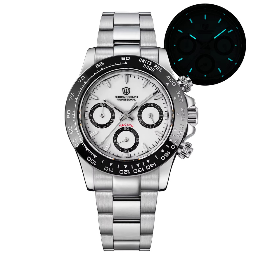 Watchdives Chronographenuhr, Quarzwerk, Saphir-Keramik-Lünette, 100 m wasserdicht, Herren - Bild 3