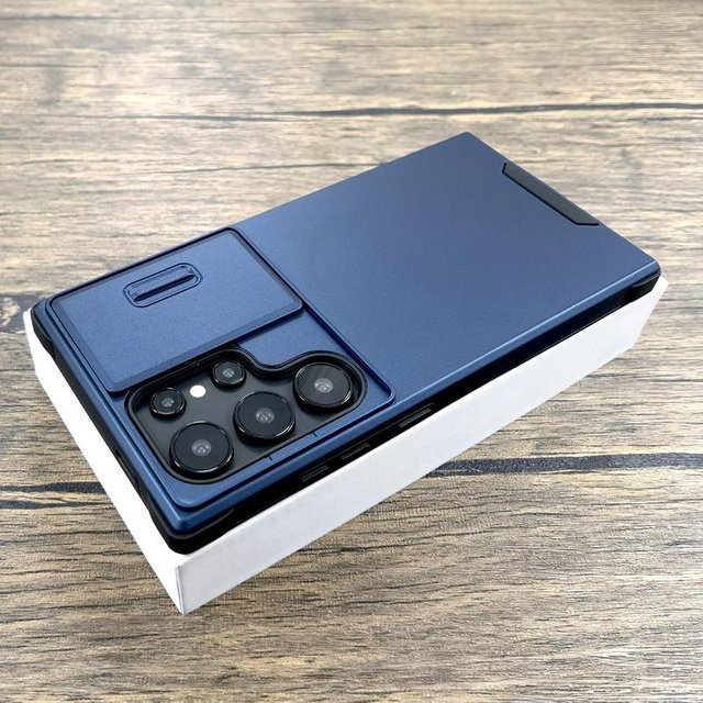 Stoßfeste Schieb-Kamera-Handyhülle für Samsung Galaxy S26 Ultra S25 Ultra S24 Plus S23 S22 S21 FE 5G S20 Note 20 in Blau - Bild 1