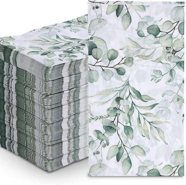 Florale Cocktail-Getränkeservietten aus Papier mit Frühlingsblumen in Blau, 40/80 Stück Einweg-Dessertservietten für Hochzeit, Geburtstag und Party - Bild 1