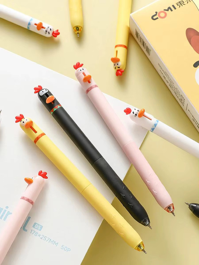 Lustiger Huhn Gelstift mit schnell trocknender Tinte, 0,5 mm, weiß und mehrfarbig, niedliches koreanisches Briefpapier für Schule und Büro - Bild 2