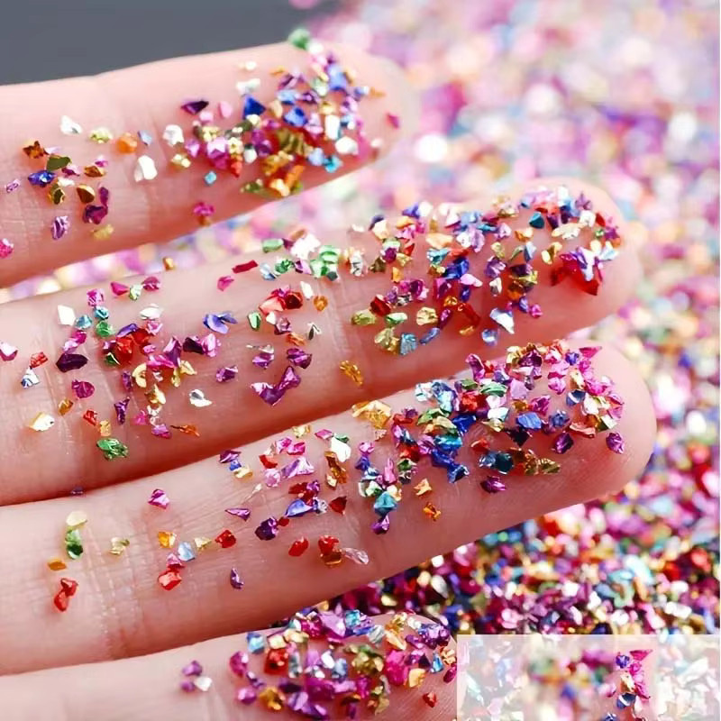 Zerkleinerte Steindekorationen in Gold und Multicolour für DIY-Kerzen und Harzfüllungen, 20 g pro Packung - Bild 1
