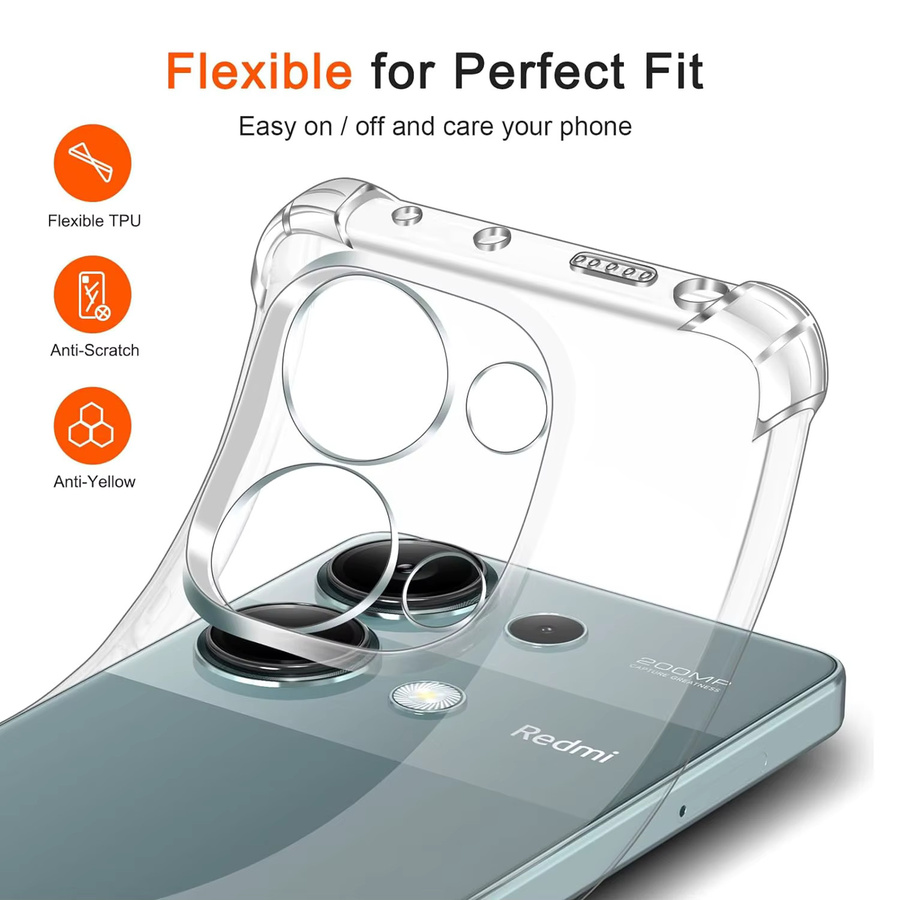 Stoßfeste TPU-Schutzhülle für Xiaomi Redmi Note 13 Pro 5G und Redmi Note 13 Pro+ in Transparent - Bild 5