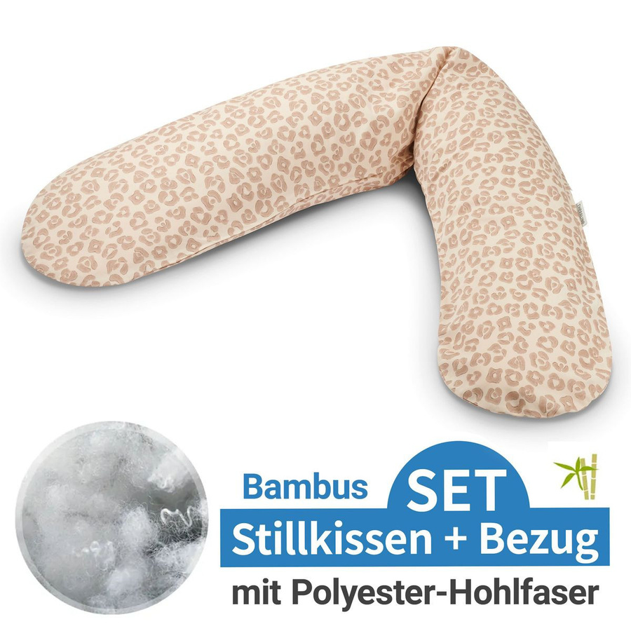 Theraline Stillkissen Das Original mit Polyesterhohlfaser-Füllung und Bamboo-Bezug in Beige, Länge: 190 cm - Bild 1