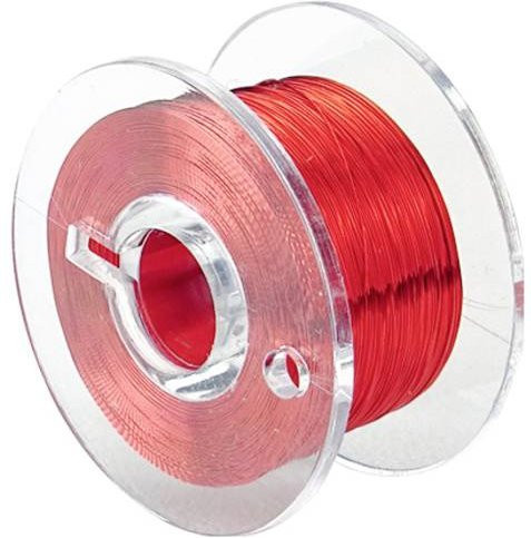 Donau Elektronik Kupferlackdraht in Rot mit einem Außendurchmesser von 0,10 mm und einer Länge von 100 m - Bild 1