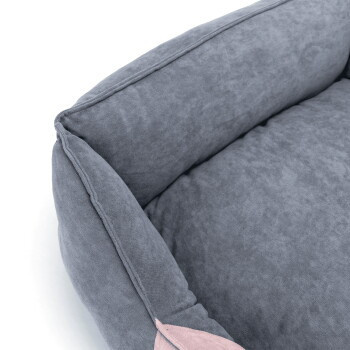 nobleza Hundebett Paris Sofa Grau/Rosa Größe L mit rutschfester Unterseite - Bild 3
