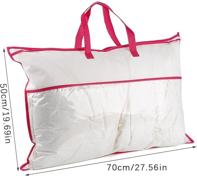 Aufbewahrungstasche aus Vlies mit Reißverschluss und Griffen für Kissen und Decken, Farbe: Rot, Breite: 50 cm, Höhe: 70 cm - Bild 1