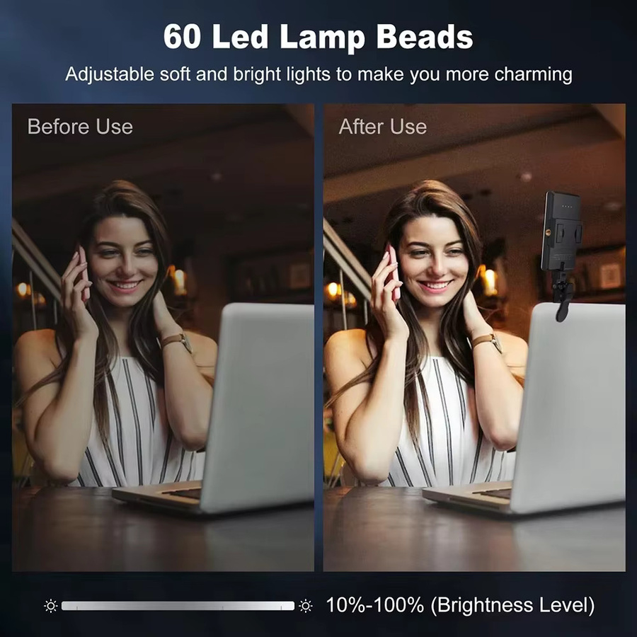 Saimili RGB LED Videolicht mit Clip für Smartphones und Desktop-Fotografie, einstellbare Helligkeit und vollfarbiges Aufhelllicht - Bild 3