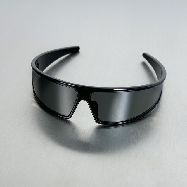 Faltbare Damen-Kopfband-Sonnenbrille, Cat-Eye, Vollrand, black - Bild 1