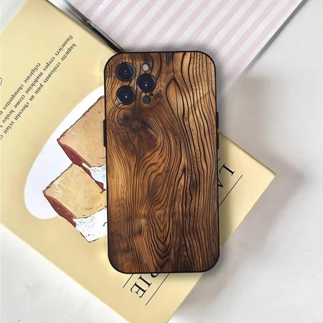 Natürliche Handyhülle aus Holz für Apple iPhone in Schwarz - Bild 1