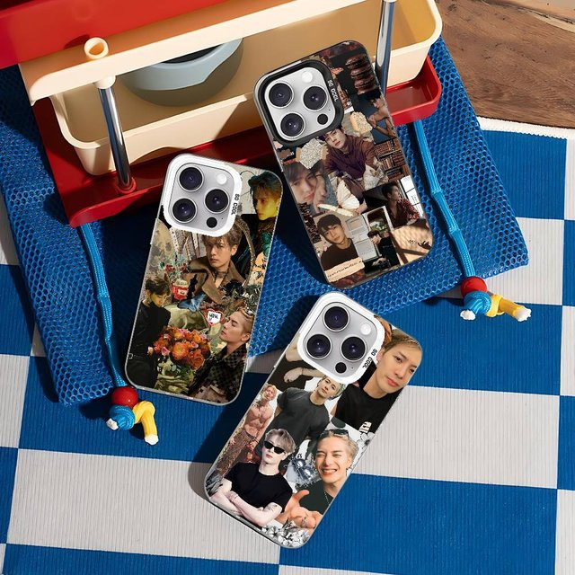 Stoßfeste Handyhülle J-Jackson W-Wang für Apple iPhone 11 bis 17 Pro Max Plus in Silber und Multicolour - Bild 1