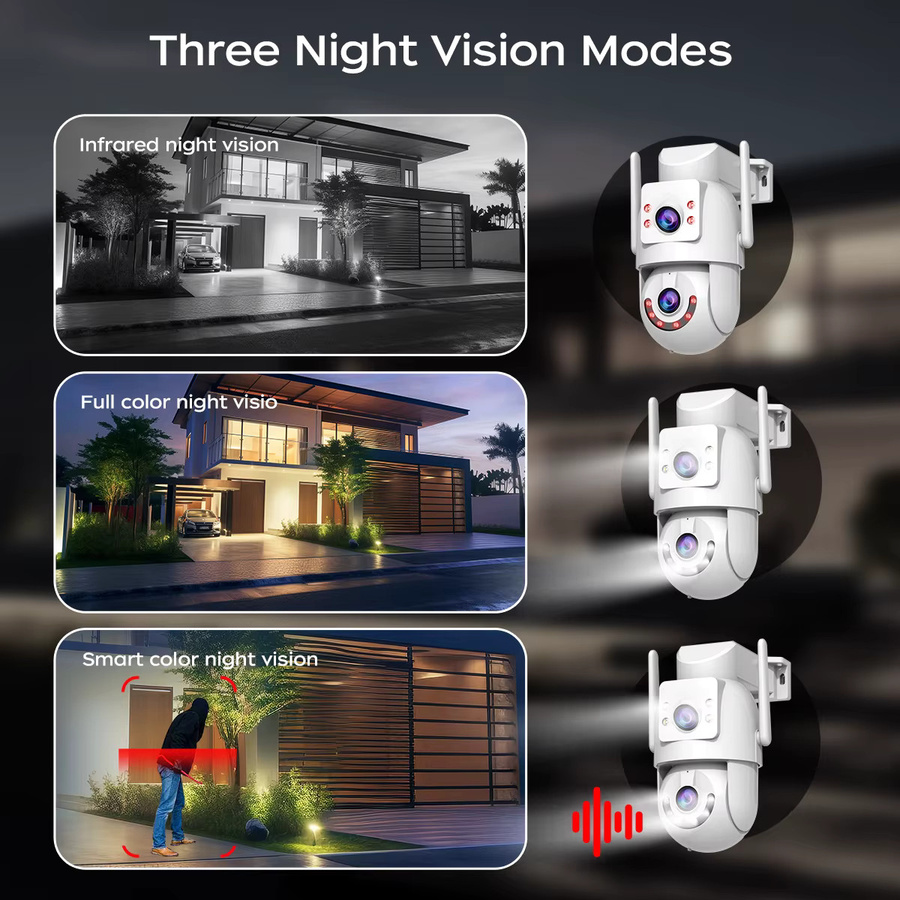 Jooan 4K 5G Kabellose IP-Kamera für Außenbereich mit Doppelbildschirm, 5-fach Digitalzoom, CCTV-Videoüberwachungskamera und Auto-Tracking in Weiß - Bild 4