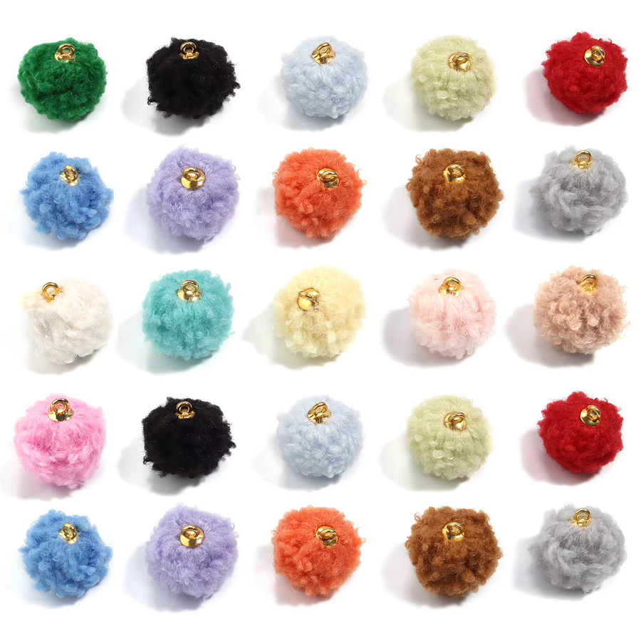 Pompom Anhänger, 20mm, Plüsch, 20 Teile/Los - Bild 4