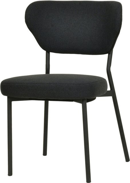 Feros Stapelstuhl Duko mit Stoffbezug, 2er Pack, Schwarz, B/T/H: 52 x 54 x 82 cm - Bild 1