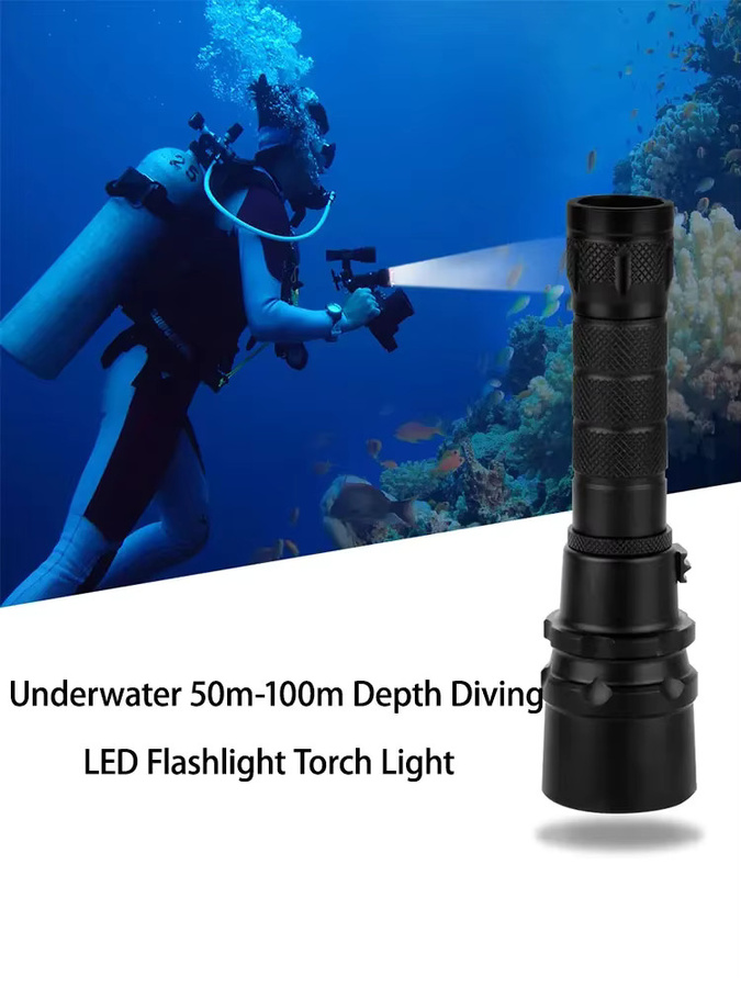 ESMARTER LED-Tauchtaschenlampe in Schwarz, professionelle Unterwasser-Tauchlampe mit IPX8 Wasserdichtigkeit und Handseil - Bild 7