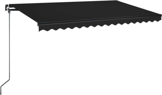 furnicato Markise manuell einziehbar aus Aluminium und Polyestergewebe, Farbe: Anthrazit, B: 450 cm, H: 350 cm - Bild 1