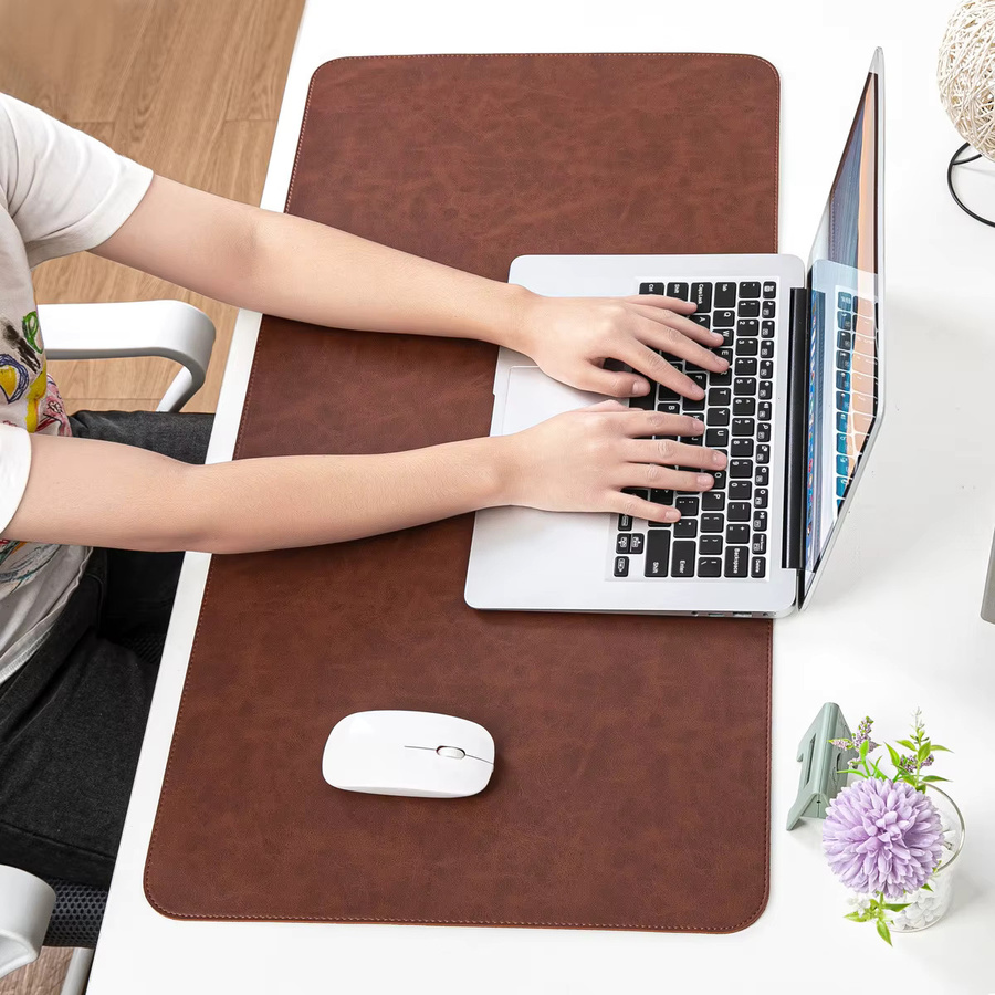 Schreibtisch-Deskpad aus Leder in Grün oder Braun mit einer Breite von 60 cm - Bild 2
