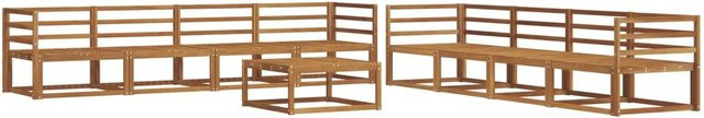 vidaXL Outdoor-Sofagarnitur 9-teilig aus Massivholz Akazie in Braun im L-Shape Design - Bild 1