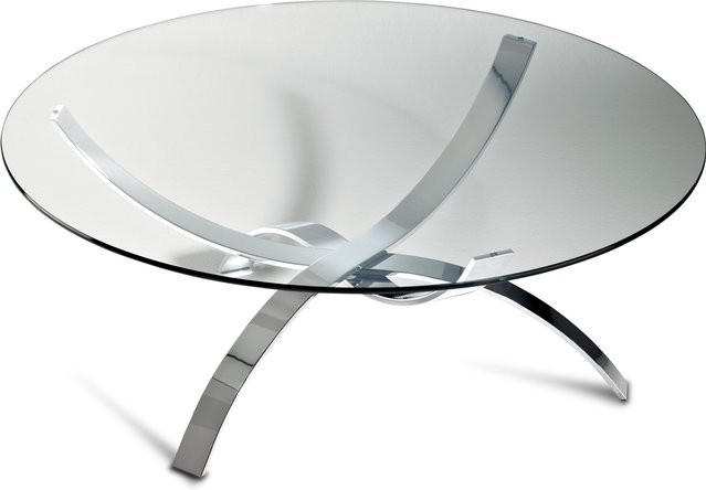 Couchtisch HASSE 8060CK-105 in Silber und Transparent mit Klarglas und Metall, B/T/H: 45 x 45 x 45 cm - Bild 1