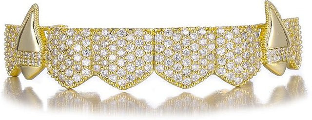 Lucky Star Jewelry Grillz Zirkonia, Messing, Gold, Unisex - Bild 1