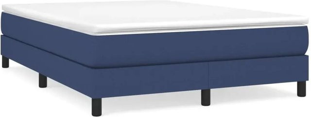 vidaXL Boxspringbett mit Matratze Blau, Hybrid-Design mit Taschenfederkern, B/T/H: 140 x 200 x 250 cm - Bild 1
