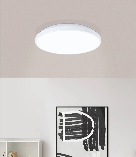 Eglo LED Aufbauleuchte Crespillo Weiß rund aus Metall und Kunststoff mit 12,5 W - Bild 1