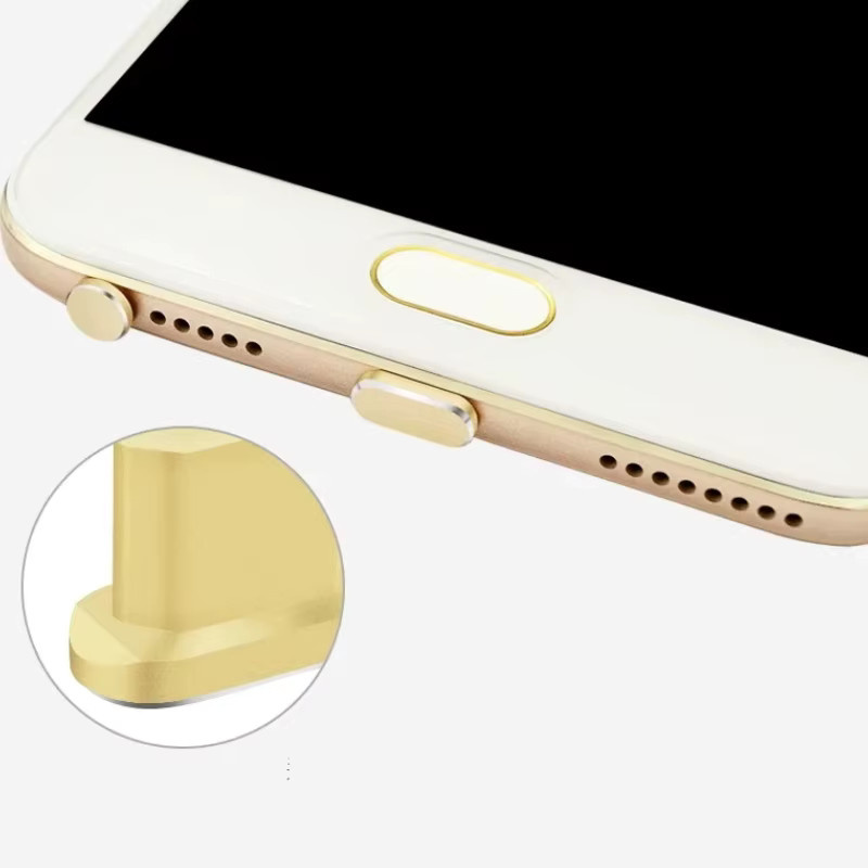 3 in 1 Micro USB Ladeport und 3,5mm Kopfhöreranschluss mit Anti-Staub-Stecker für Xiaomi und Huawei in Silber und Gold, 2er-Set - Bild 2