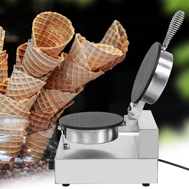 Aimo Elektrischer Eiscreme- und Waffelautomat aus Edelstahl in Silber mit Timer und Antihaftbeschichtung - Bild 1