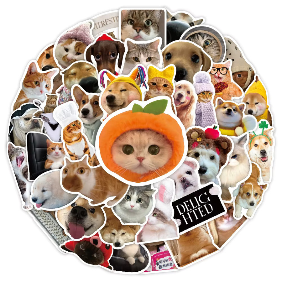 Rspctou Katzen- und Hunde-Meme-Aufkleber, Sticker, 10 Stück, multicolour - Bild 2