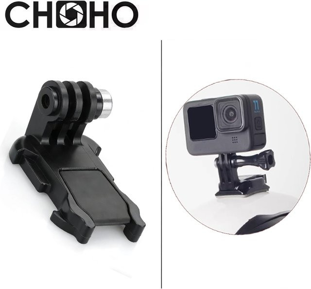 CHOHO Action Kamera Helm Adapter Halterung Schnell Release Basis für GoPro 13, Insta360 X5 und DJI Osmo Action 6 5pro, Schwarz - Bild 1