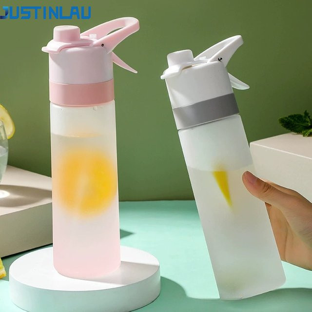 JUSTINLAU Sport-Wasserflasche für Mädchen in Grün, BPA-frei, tragbare Sprühflasche für Outdoor, Fitness und Reisen - Bild 1