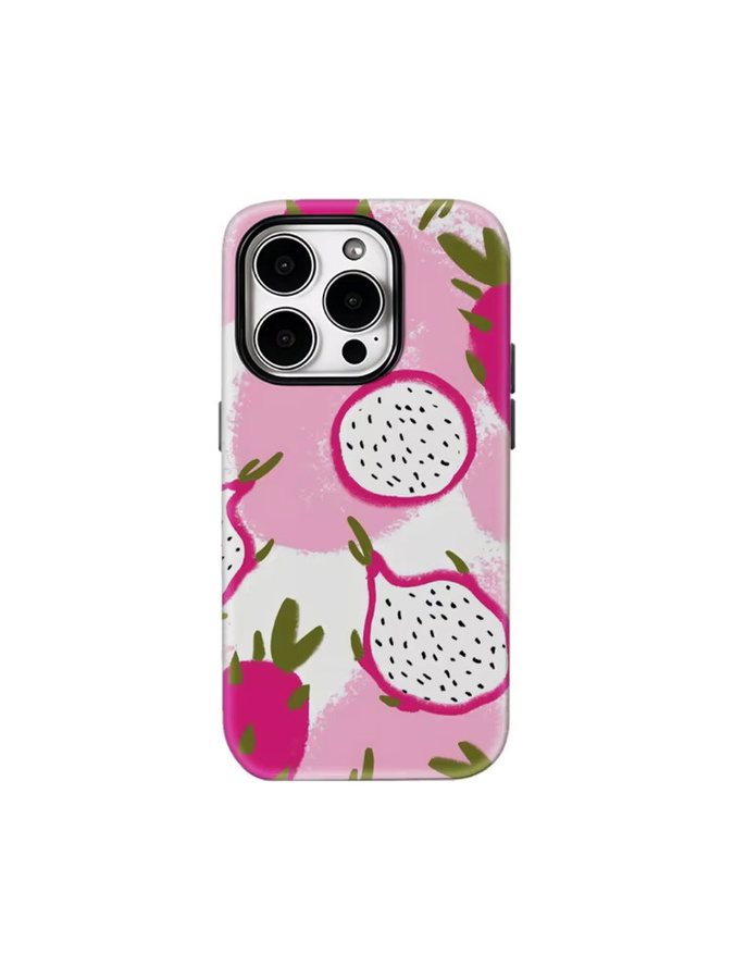 Dragon Fruit Delight Handyhülle für iPhone 17 16 15 14 13 12 Pro Max Plus mit doppelschichtiger Rückseite in Pink - Bild 7