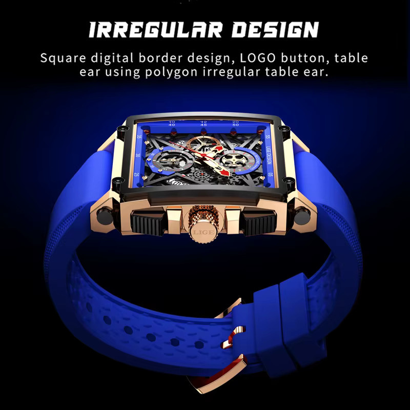 LIGE Chronograph, Quarz, Edelstahl, Leder, Herren - Bild 2