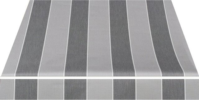 Spettmann Sky Fix Halbkassettenmarkise aus Aluminium und Acryl, Farbe Grau Gestreift, B: 250 cm, T: 200 cm - Bild 1