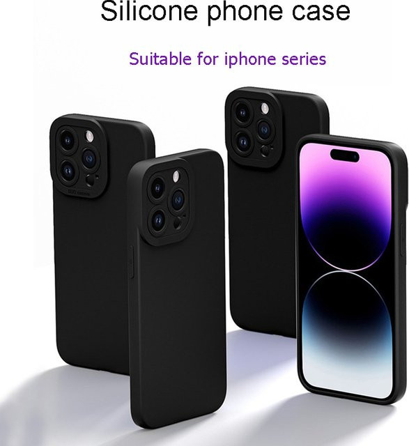 Silikon Handyhülle für Apple iPhone 15 14 13 12 11 Pro Max Plus XS X in Schwarz zum Schutz vor Stößen und Kollisionen - Bild 1