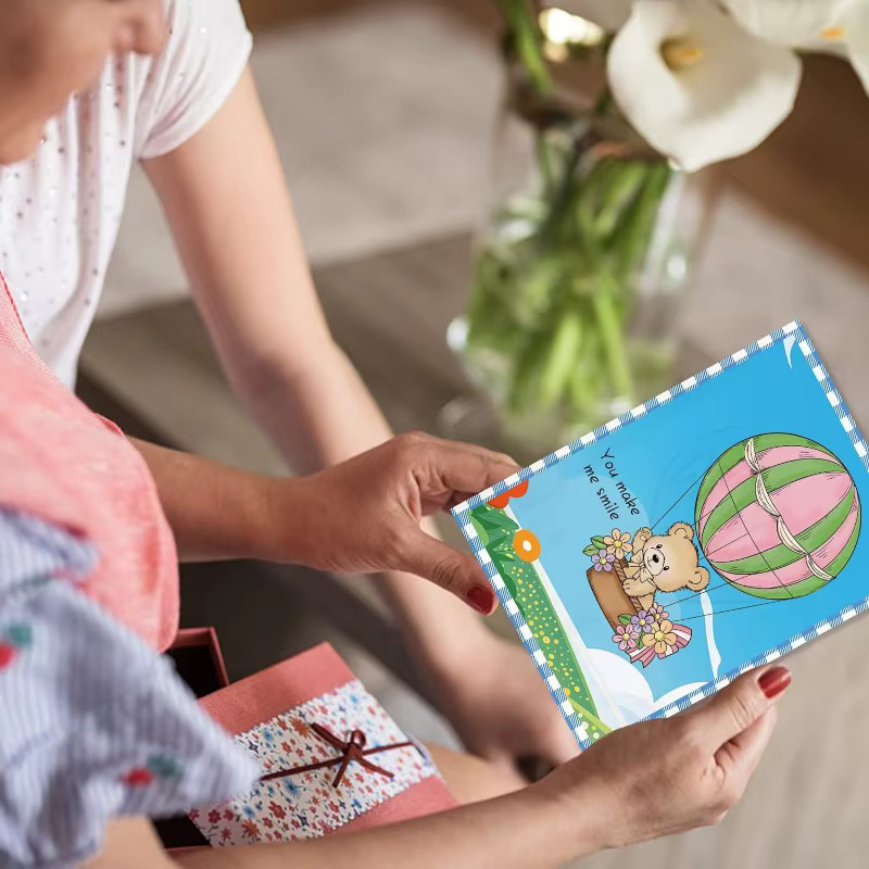 Transparenter Silikon-Siegelstempel mit Bär-Motiv und Sentiment-Worten für Scrapbooking und Kartenherstellung - Bild 3