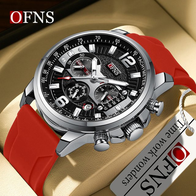 OFNS Armbanduhr Quarz, Edelstahl, Schwarz, Herren - Bild 1