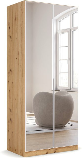 RAUCH Drehtürenschrank Alabama mit Spiegel in Weiß und Eiche Artisan, B/H: 91 x 210 cm - Bild 1