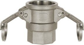 Riegler Kamlok-Schnellkupplungsdose Typ D mit Innengewinde aus Edelstahl in Silber, G 1 1/2 - Bild 1