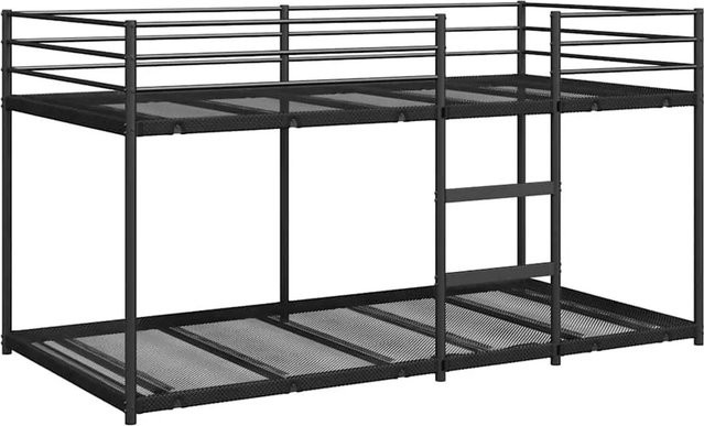 vidaXL Etagenbett aus Stahl in Schwarz für Kinderzimmer, B/T/H: 90 x 200 x 175 cm (ohne Matratze) - Bild 1