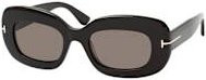 Tom Ford FT 1345 Sonnenbrille, Rechteckig, Vollrand, Kunststoff, Damen, black grey - Bild 1