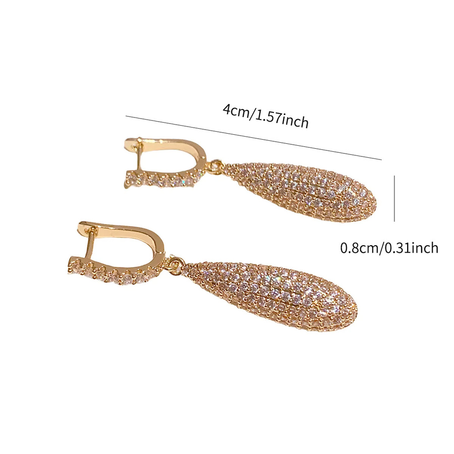 LISHAYUNXI Tropfen-Ohrringe, Gold, Zirkonia, Unisex - Bild 2