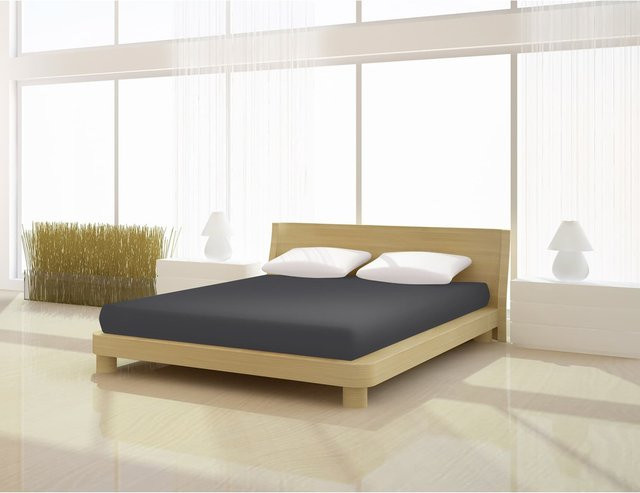 Mr. Sandman Spannbetttuch Jersey Classic in Grau, B/T: 140 x 160 cm, H: 200 cm - Bild 1