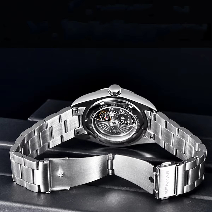 BENYAR Armbanduhr Automatik, Edelstahl, Blau, Herren - Bild 6