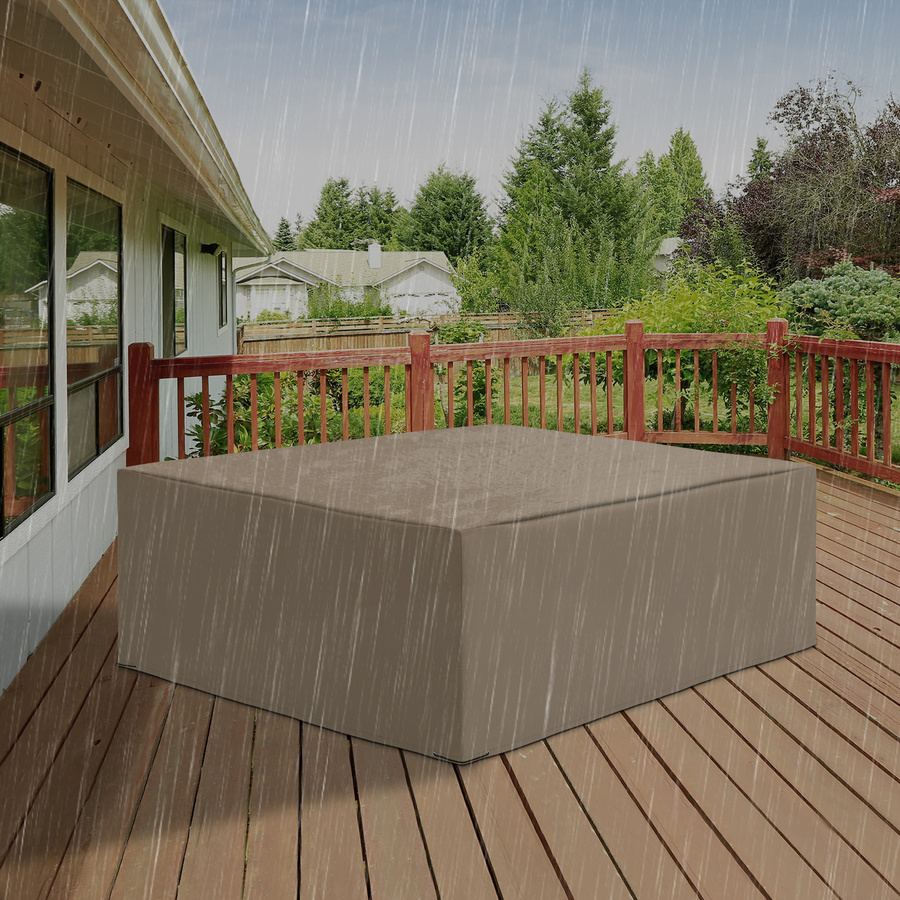 Outsunny Schutzhülle für Gartenmöbel aus wasserdichtem Oxford-Gewebe, winddicht, Farbe: Beige, B/T/H: 275 x 205 x 90 cm - Bild 2