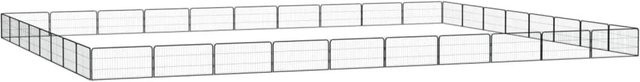 vidaXL Hundelaufstall aus Metall in Schwarz Matt B: 100 cm, T: 80 cm, H: 50 cm - Bild 1