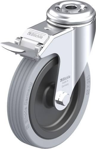 Blickle Lenkrolle LKRA-VPA 125G-FI mit Feststeller in Schwarz-Grau, Rad-Durchmesser: 125 mm, Tragfähigkeit: 100 kg - Bild 1
